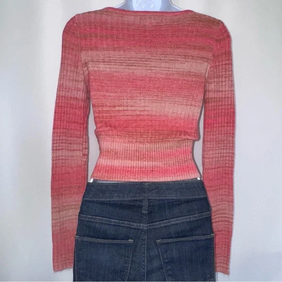 American Eagle Wrap Front Crop Bubble Top - Picture 4 of 6